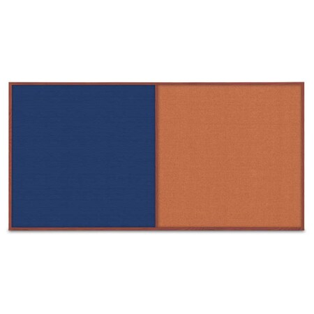 United Visual Products Enclosed Corkboard, 1 Door, 72"x48", 4" Fra, UV3419-SATIN-DRKSPR UV3419-SATIN-DRKSPR